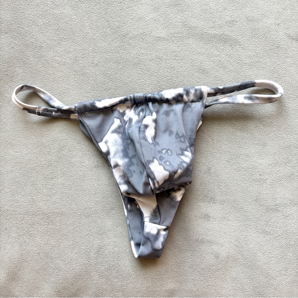 Gray Tie-Dye G-String Swimwear - Picture 2 of 7